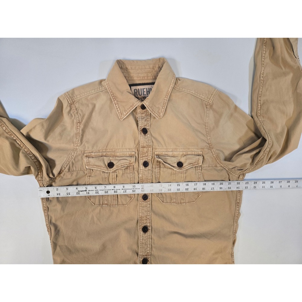 Vintage Ruehl No 925 Mens XL Khaki Tan L/S Military Style Utility Shirt Jacket - Picture 11 of 15